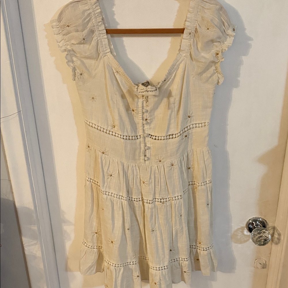 Z&L Cream Boho Dress with Button Details